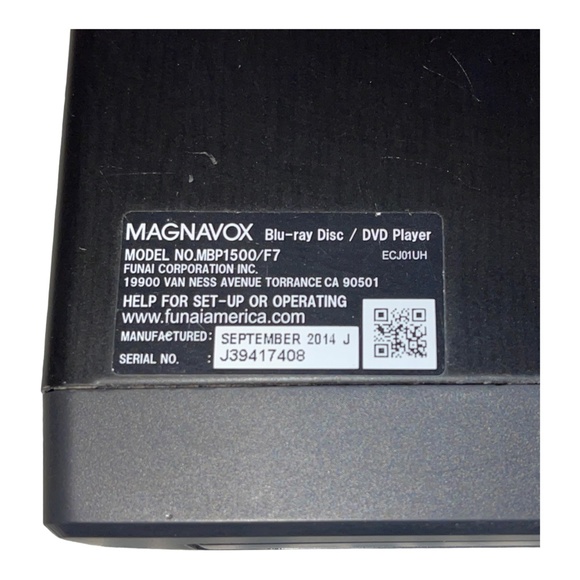 Magnavox Blu-ray Disc DVD Player MBP1500/F7 - Tested working, No Remote - Picture 2 of 9